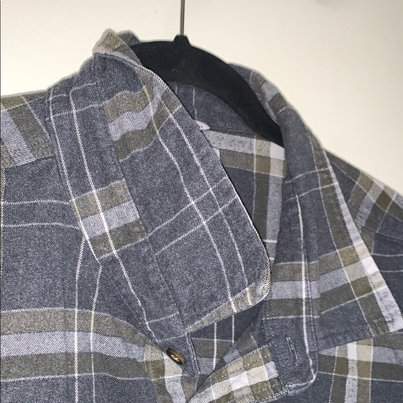 Gently Loved Carhartt Gray Plaid Button-Up Shirt - Picture 8 of 8
